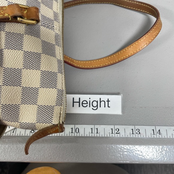 Louis Vuitton Purse Damier Azur Totally PM Tote Bag Tan Leather Straps Canvas - Picture 14 of 16